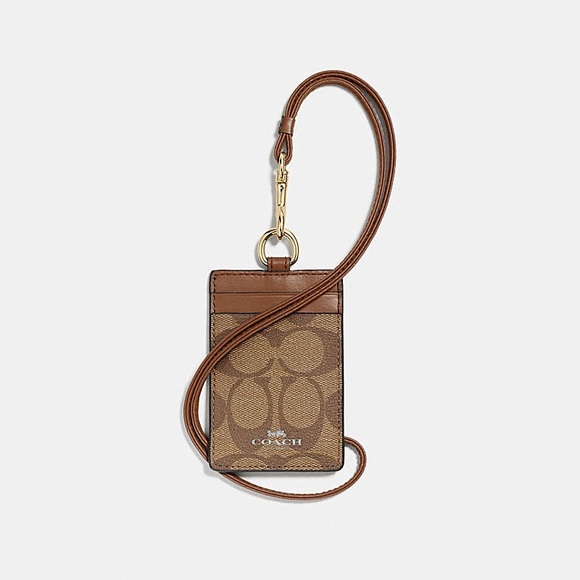 Coach Id Lanyard In Signature Canvas
